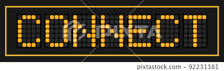 Orange color led banner in word connect on black background Orange color led banner in word connect on black background 92231381