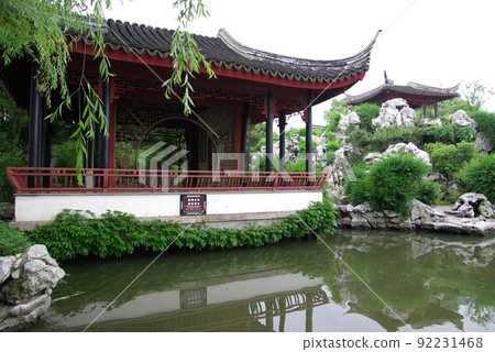 Classic Gardens of Suzhou, China A view of the Jinju Pagoda Jingyuan in the old town of Dosato Suzhou Classical Gardens Chinese garden of modern gardens 92231468