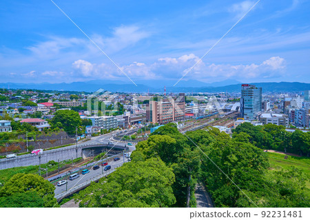 View of the north side (Shiroyama 1-chome, 3-chome, Sakaemachi 1-chome, etc.) from the Odawara Castle observation deck in Odawara City, Kanagawa Prefecture 92231481