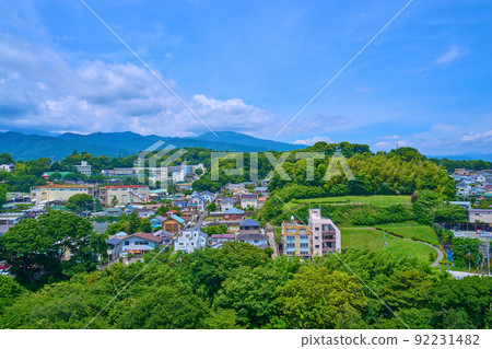 View of the west side (Shiroyama 3-chome, 4-chome, etc.) from the Odawara Castle observation deck in Odawara City, Kanagawa Prefecture 92231482