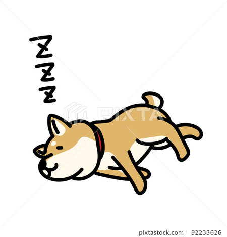 Illustration of a shiba inu sleeping soundly Illustration of a shiba inu sleeping soundly 92233626