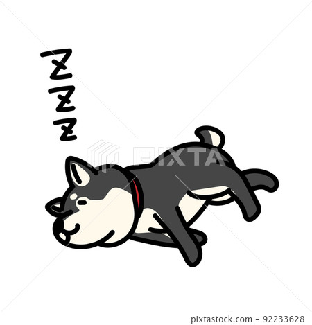 Illustration of a shiba inu sleeping soundly Illustration of a shiba inu sleeping soundly 92233628