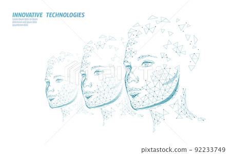 Customer service 3D woman manager concept. AI assistance headphone call center hotline. Client support consultant online help information. Headset girl vector illustration 92233749