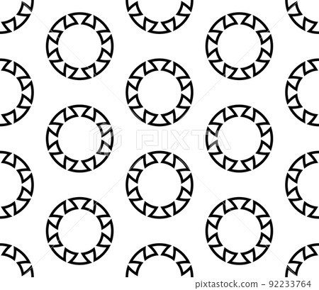 Circle greek seamless pattern with round meander borders. 92233764