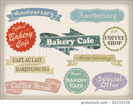 Stamp-like faint ribbon logo patch material Stamp-like faint ribbon logo patch material 92234330