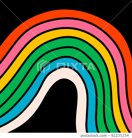 Cartoon vector funny cute Comic characters, rainbow. Cartoon vector funny cute Comic characters, rainbow. 92235234