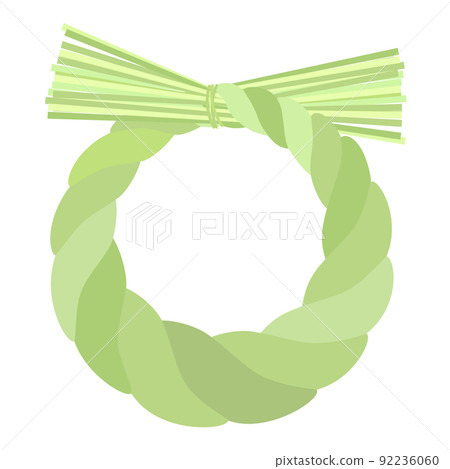 由稻草製成的新年戒指裝飾。島輪裝飾。 92236060