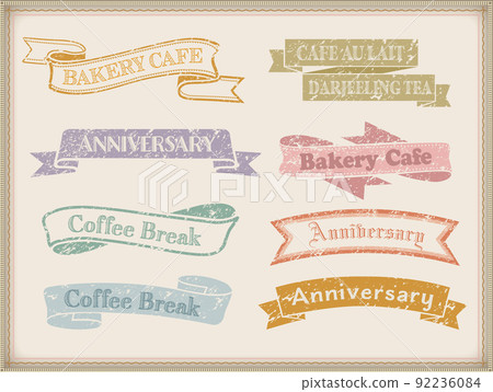 Stamp, stamp-like, hazy ribbon material. 92236084