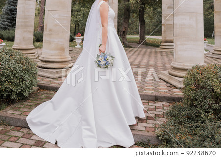 bride in a wedding dress in columns in the park bride in a wedding dress in columns in the park 92238670