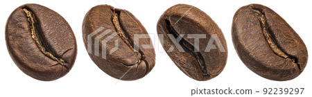 Roasted coffee beans isolated on white background Roasted coffee beans isolated on white background 92239297