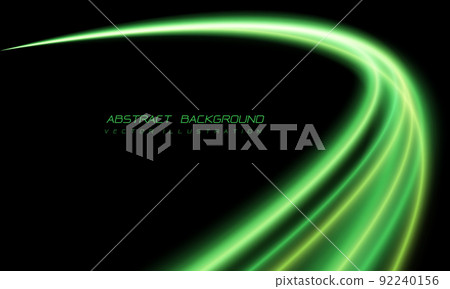 Abstract green light fast speed curve on black design modern luxury futuristic technology background vector Abstract green light fast speed curve on black design modern luxury futuristic technology background vector 92240156