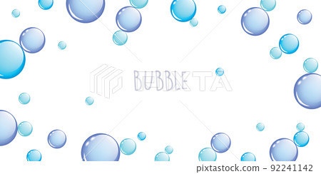 blue soap bubble border isolated on white background 92241142
