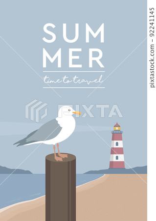 travel marine design lighthouse and sea gull by the ocean travel marine design lighthouse and sea gull by the ocean 92241145