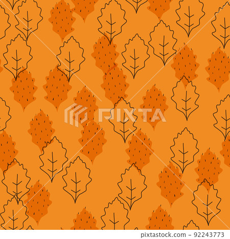 Fall leaf vector illustration. Seamless pattern. Hand drawn colorful design Fall leaf vector illustration. Seamless pattern. Hand drawn colorful design 92243773