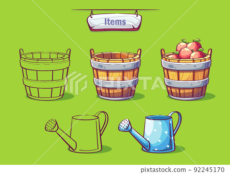 Vector background illustration the items set for Ukrainian village 92245170