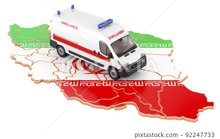 Emergency medical services in Iran. Ambulance... - Stock Illustration ...