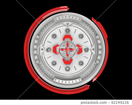 Abstract 3d industrial design circular shape. 3d rendering illustration 92249226