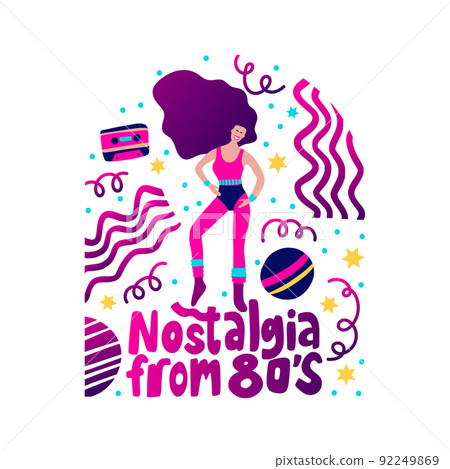 80's retro party vector poster 92249869