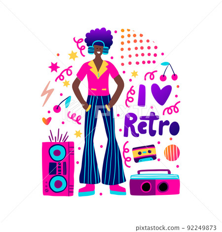 80's retro party vector poster 92249873