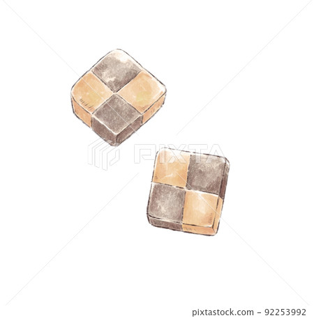 一塊方形巧克力餅乾的插圖 一塊方形巧克力餅乾的插圖 92253992