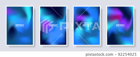 Set of abstract blurred backgrounds in blue and purple color gradient. 92254025