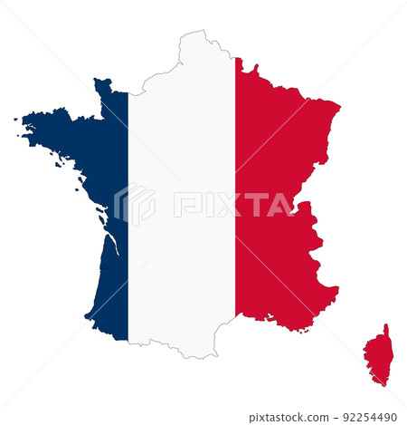 France map on white background with clipping path France map on white background with clipping path 92254490