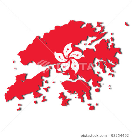 Hong Kong map on white background with clipping path to remove shadow 3d illustration 92254492