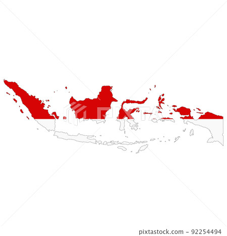 Indonesia map on white background with clipping path Indonesia map on white background with clipping path 92254494
