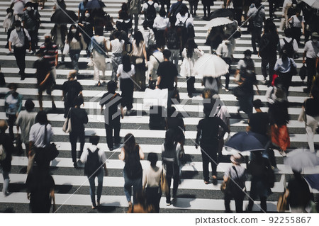 Cross-sectional coverage and pedestrians Osaka Japan 92255867