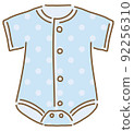 Light blue rompers underwear, baby clothes, vector illustrations of newborn clothes, single item 92256310