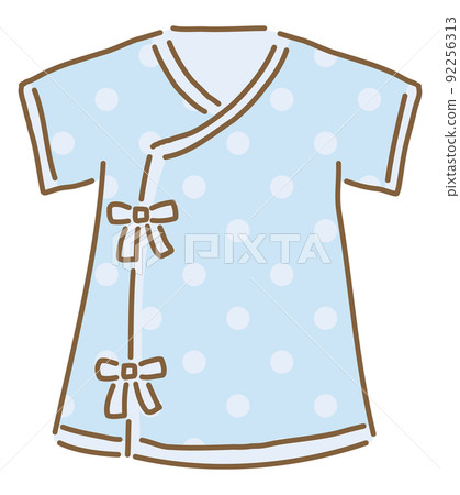Light blue long underwear, baby clothes, vector illustrations of newborn clothes, single item 92256313