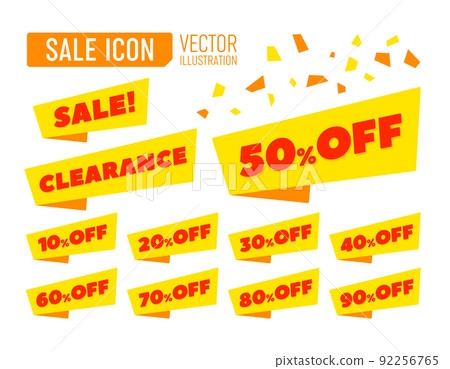 10% -90% 折扣銷售圖標集 92256765