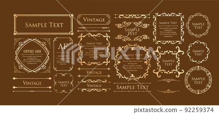 Fashionable Halloween motif frame design, ivy-like pattern. 92259374