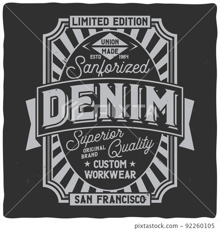 Vintage label design with lettering composition on dark background. T-shirt design. Vintage label design with lettering composition on dark background. T-shirt design. 92260105