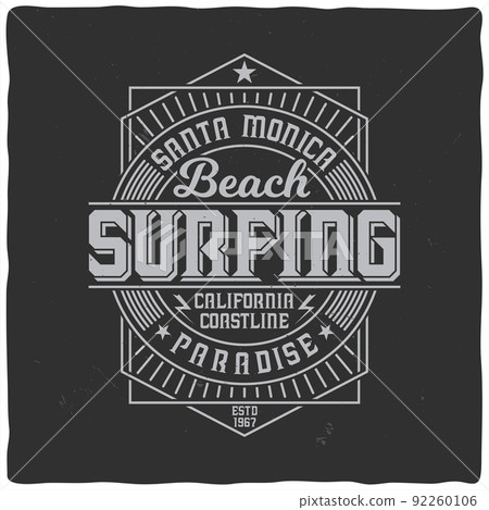 Vintage label design with lettering composition on dark background. T-shirt design. 92260106