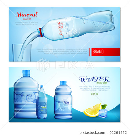 Water In Plastic Bottle Horizontal Banners Water In Plastic Bottle Horizontal Banners 92261352