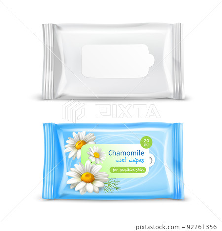 Wet Wipes Package Realistic Set 92261356