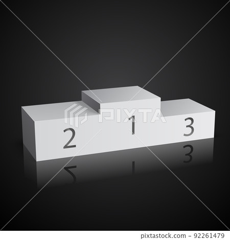 White sports winners podium on black White sports winners podium on black 92261479