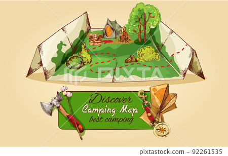 Camping Map Sketch Camping Map Sketch 92261535