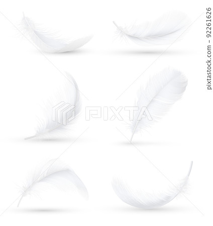 White Feathers Realistic Set 92261626