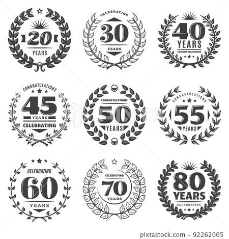 Vintage Monochrome Anniversary Labels Set Vintage Monochrome Anniversary Labels Set 92262005