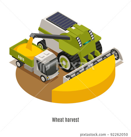 Agricultural Robots Isometric Background Agricultural Robots Isometric Background 92262050