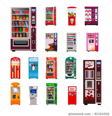 Vending Machines Icons Set 92262056