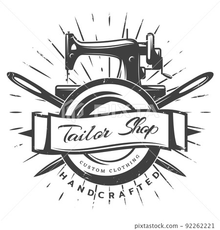 Vintage Black Tailor Label Template - Stock Illustration [92262221] - PIXTA