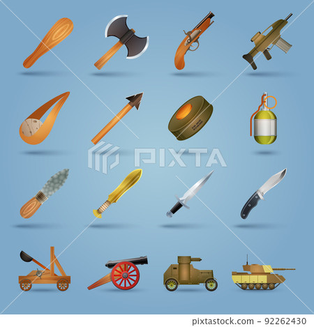 Weapon icons set 92262430