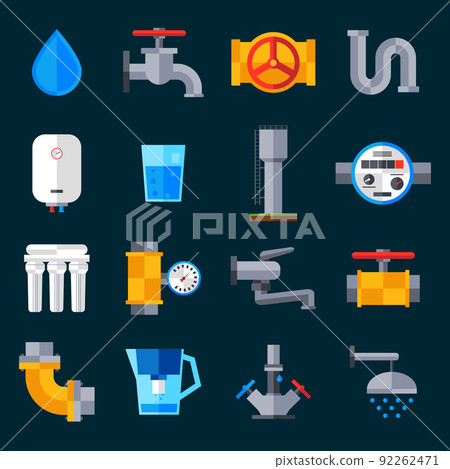 Water Supply Icons 92262471