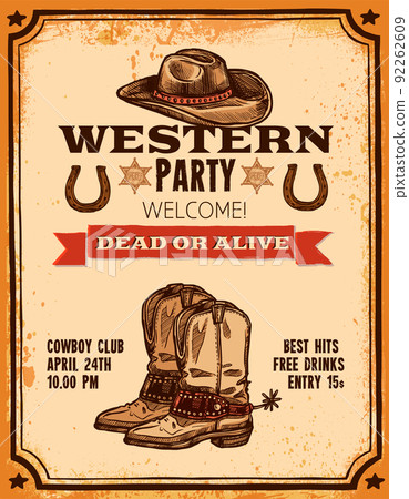 Western Hand Drawn Poster 92262609