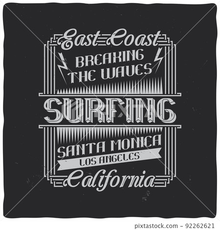 Vintage print for t-shirt or apparel. Retro artwork in black and white for fashion and printing. Old school vector with traditional theme and typography. Vintage noise are easily removable. 92262621