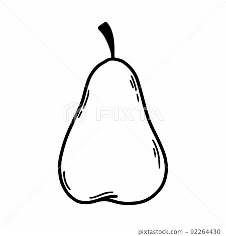 Pear on white background. Vector doodle illustration. Sketch. Pear on white background. Vector doodle illustration. Sketch. 92264430