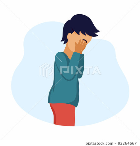 Little boy is crying. Sad child. Vector character in cartoon style. Little boy is crying. Sad child. Vector character in cartoon style. 92264667